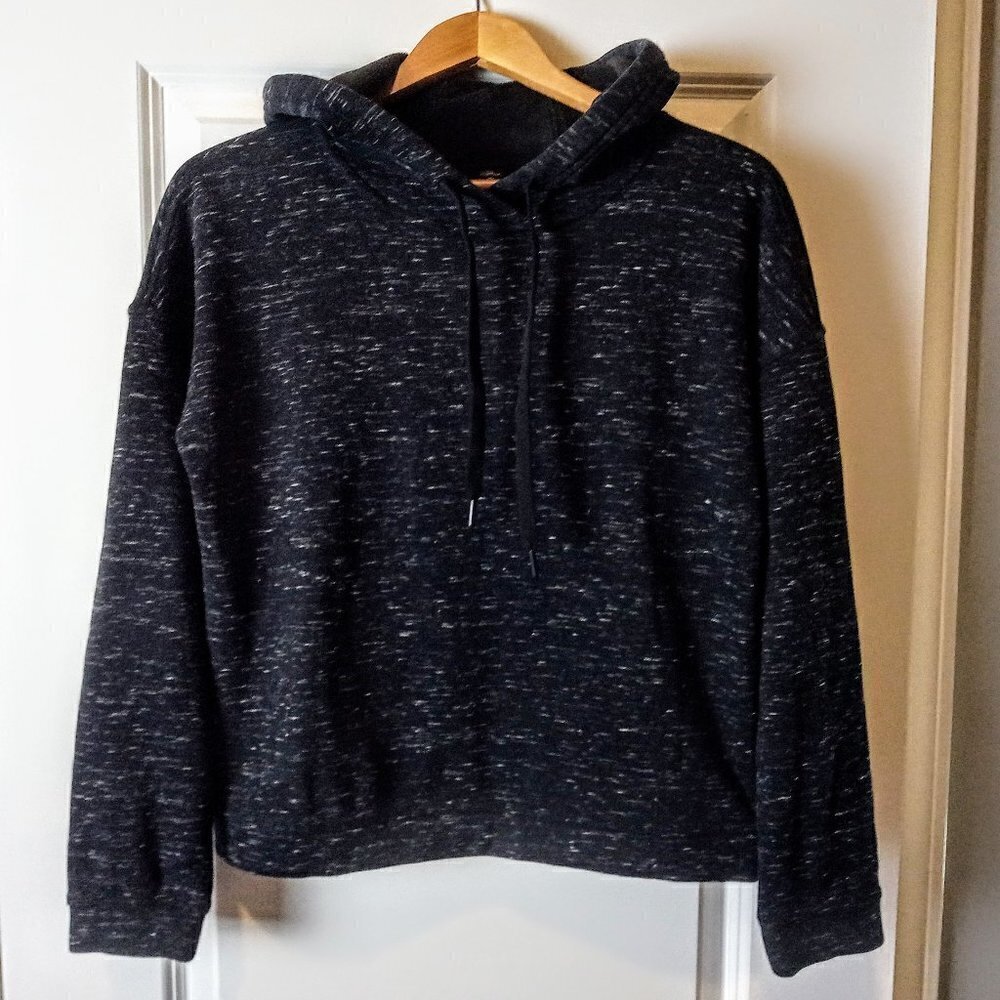 90 Degree by Reflex Black Marled Cotton Hoodie
